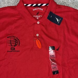 Nautica NEW CA World Golf Championships Sunday Red golf polo shirt XXL 2XL NWT